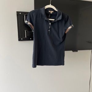 Size small navy blue Burberry women’s shirt like new